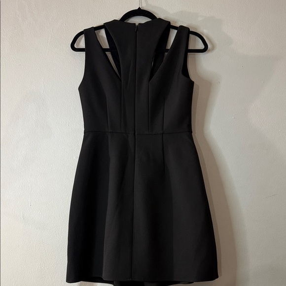 BCBGMAXAZRIA Black Fit & Flare Dress Deep V Cutout Sleeveless - Size 6 - Picture 4 of 8